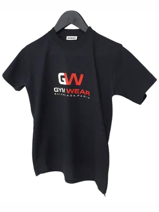 Luxury Balenciaga Trending 2025 Gymwear Logo Cotton Short Sleeve T-Shirt Black