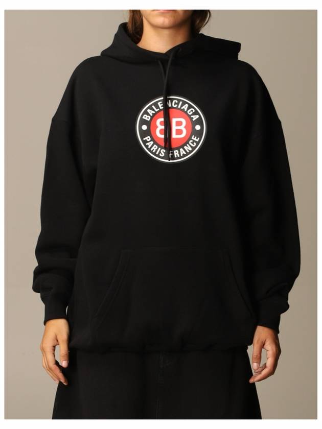 Luxury Balenciaga Trending 2025 BB Logo Round Print Hoodie Black