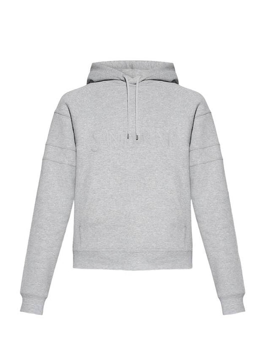 Luxury Saint Laurent Trending 2025 Logo Kangaroo Pocket Fleece Hoodie Grey