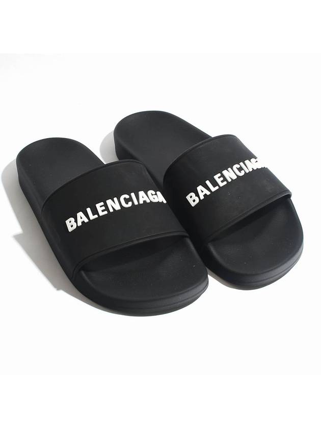 Luxury Balenciaga Trending 2025 Men's Logo Full Slippers Black