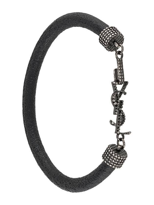 Luxury Saint Laurent Trending 2025 Opium Crinkled Leather Bracelet Black