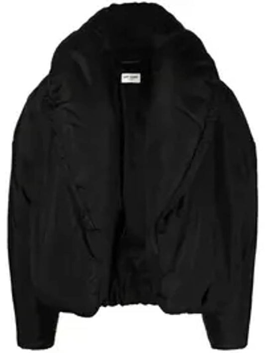 Luxury Saint Laurent Trending 2025 Cropped Puffer Silk Taffeta Jacket Black