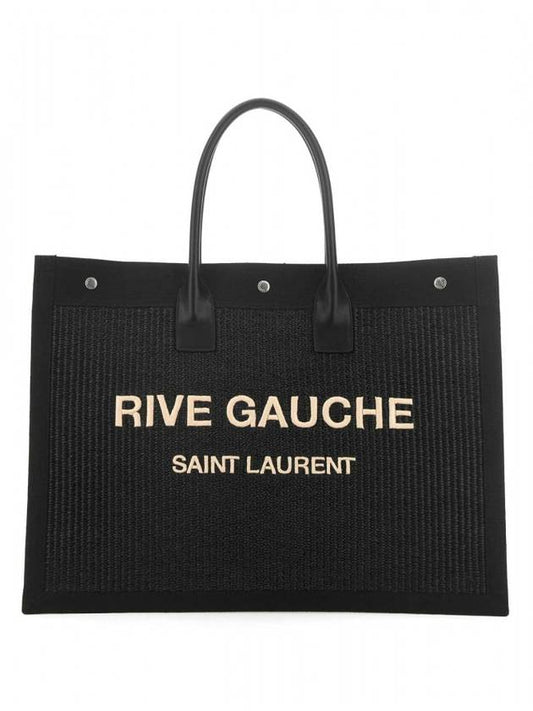 Luxury Saint Laurent Trending 2025 Rive Gauche Large Tote Bag Black