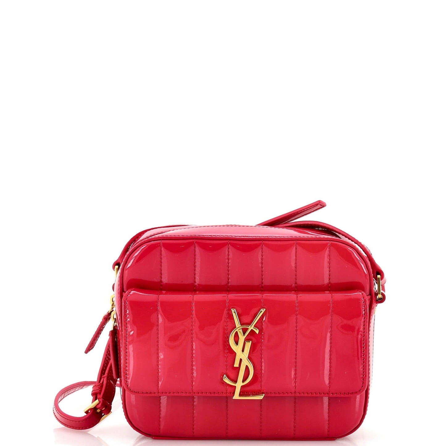 Luxury Saint Laurent Trending 2025 Vicky Camera Bag Vertical Quilt Patent Medium