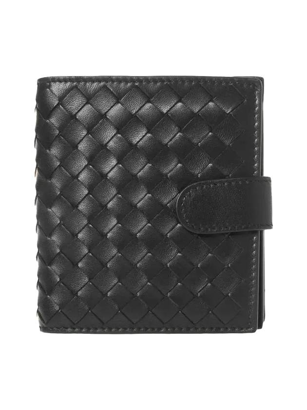 Luxury Bottega Veneta Intrecciato Nappa Half Wallet Black