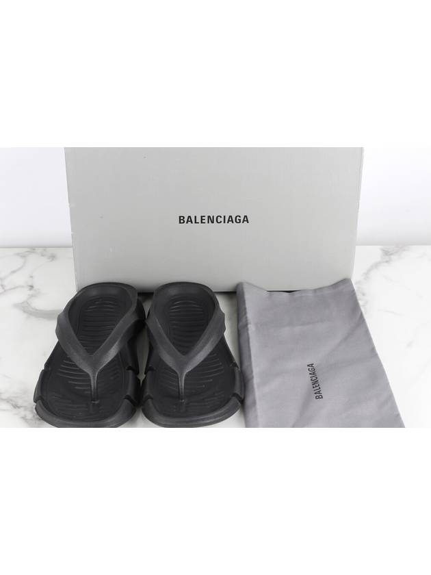 Luxury Balenciaga Trending 2025 Flip flop slippers black 36 230