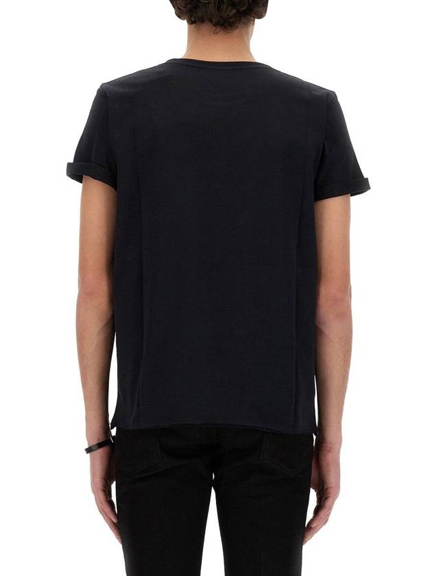 Luxury Saint Laurent Trending 2025 Men's Small Logo Short Sleeve T-Shirt Black