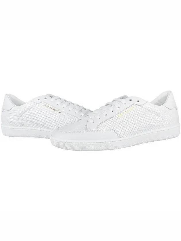 Luxury Saint Laurent Trending 2025 Court Classic Perforated Leather Low Top Sneakers White