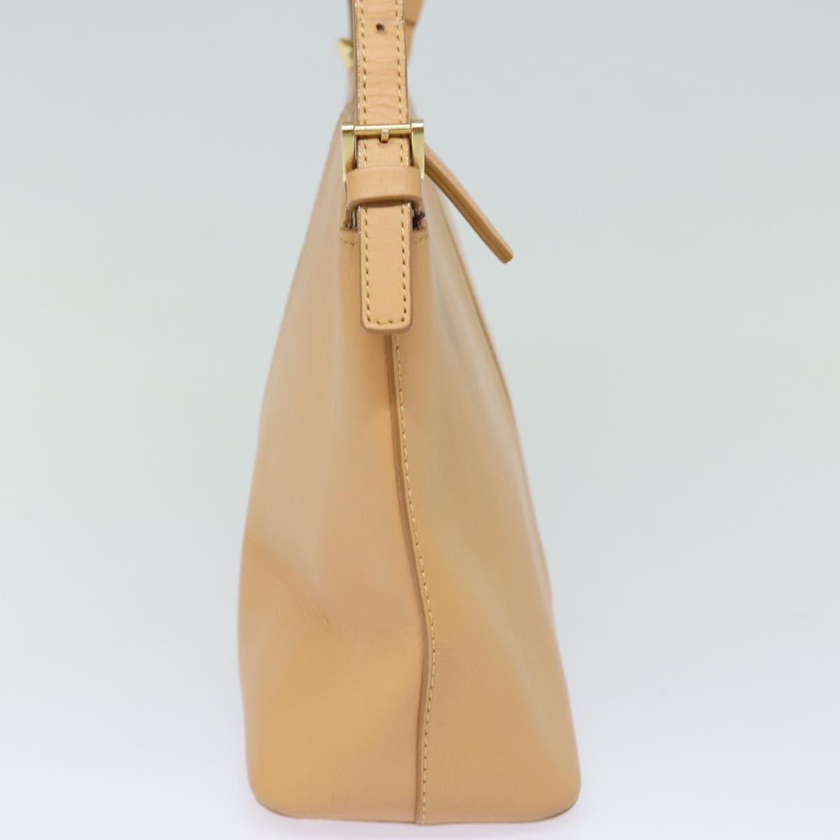 Luxury Burberry Shoulder Bag Leather Beige Auth am6447