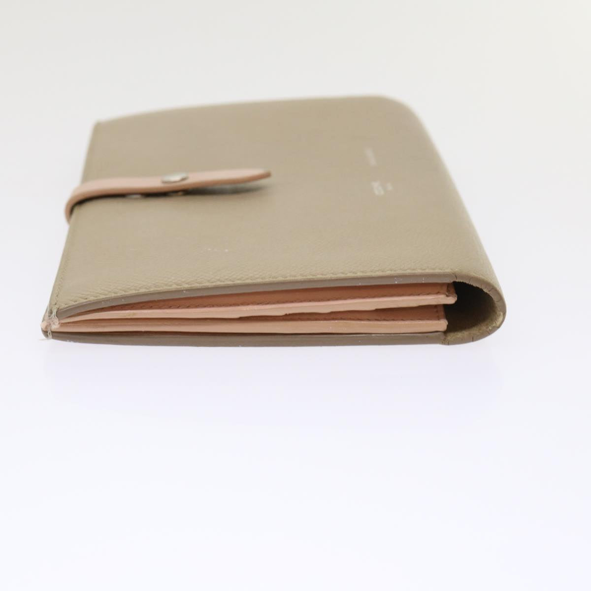 Luxury CELINE Large Strap Wallet Leather Beige  ar9727B