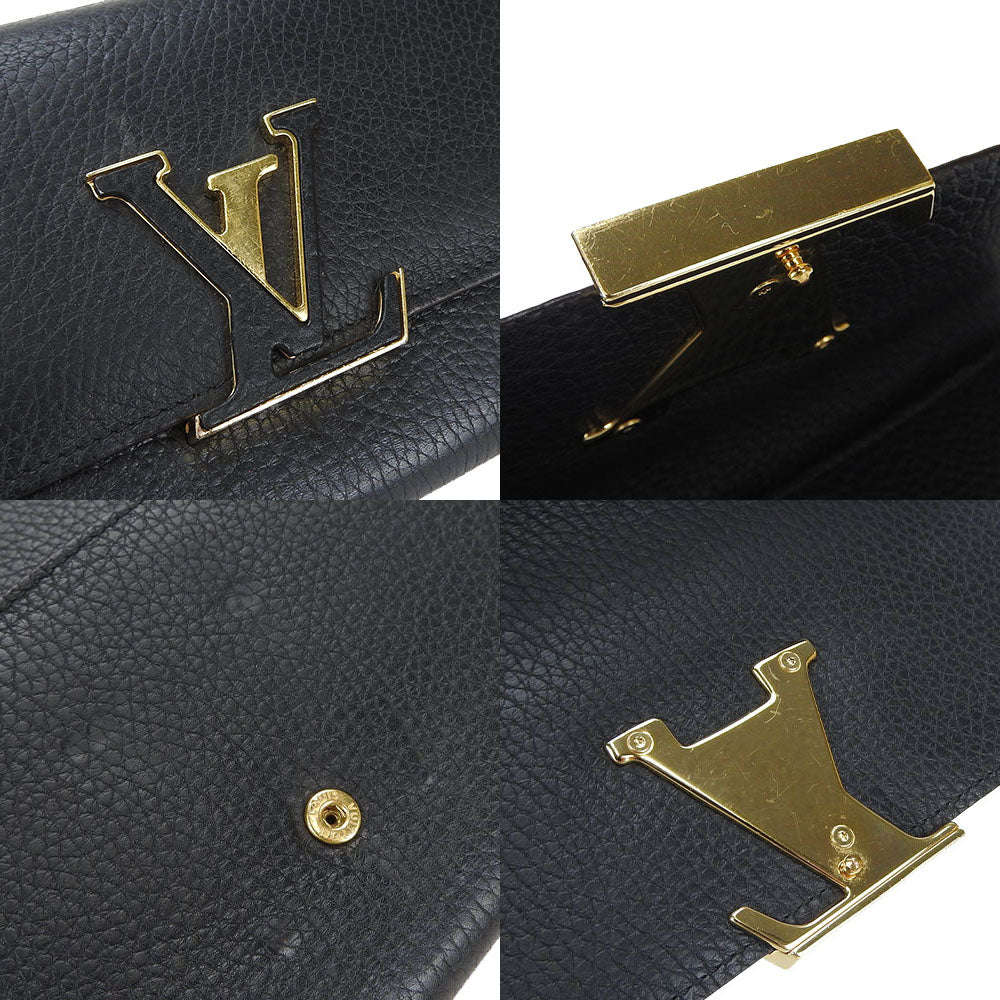 LOUIS VUITTON Long Wallet Purse M61248 leather black Portefeuille Capsine
