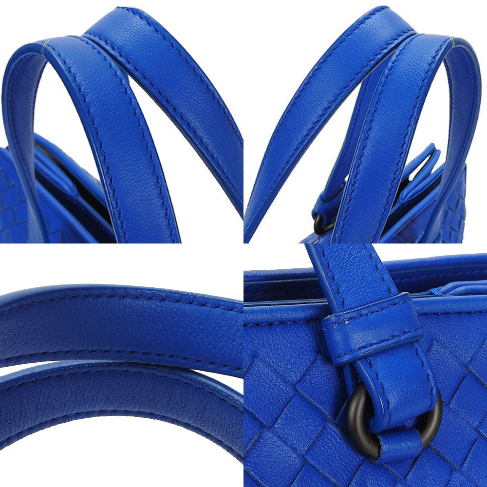 BOTTEGAVENETA Handbag leather blue INTRECCIATO Women
