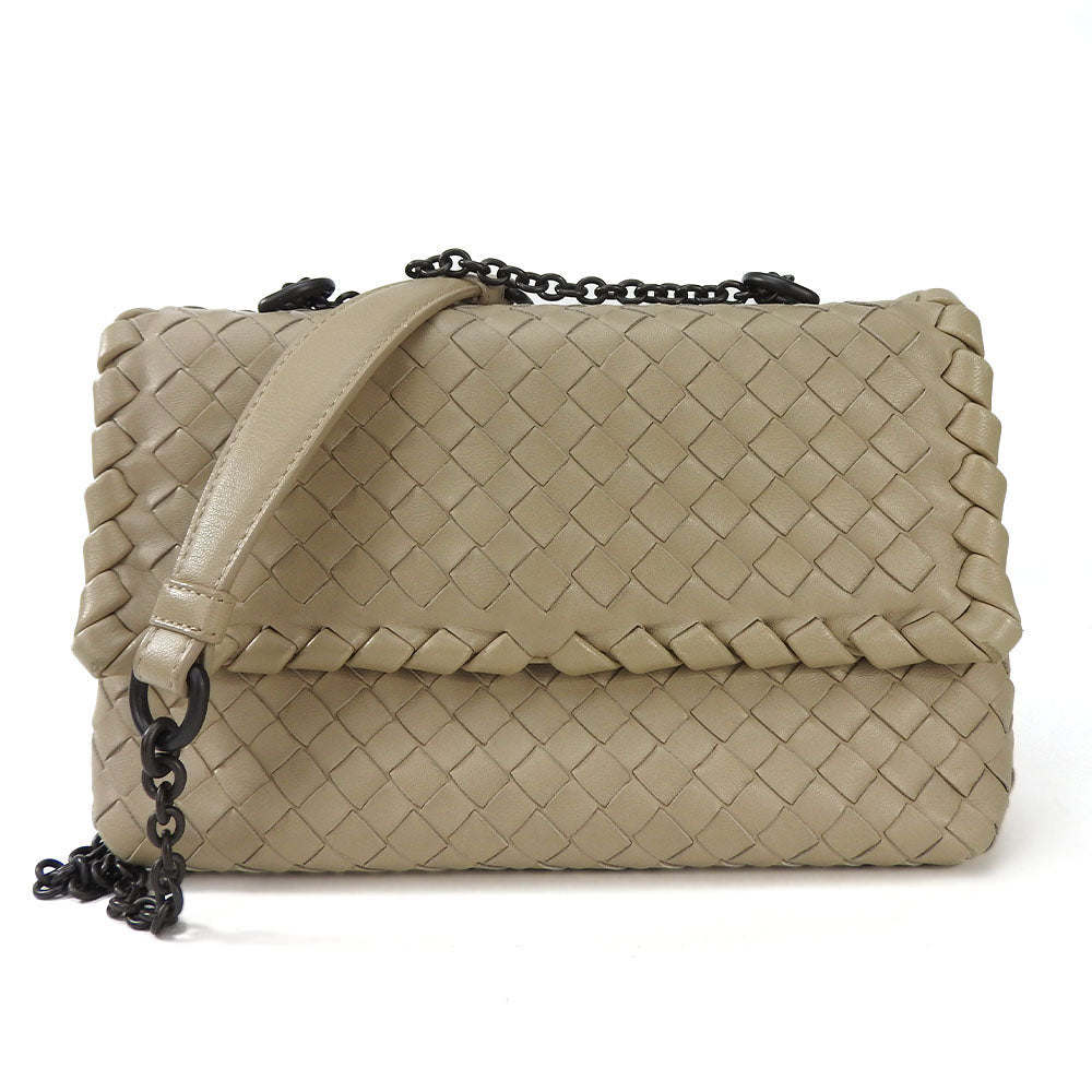 BOTTEGAVENETA Shoulder Bag leather beige INTRECCIATO Women