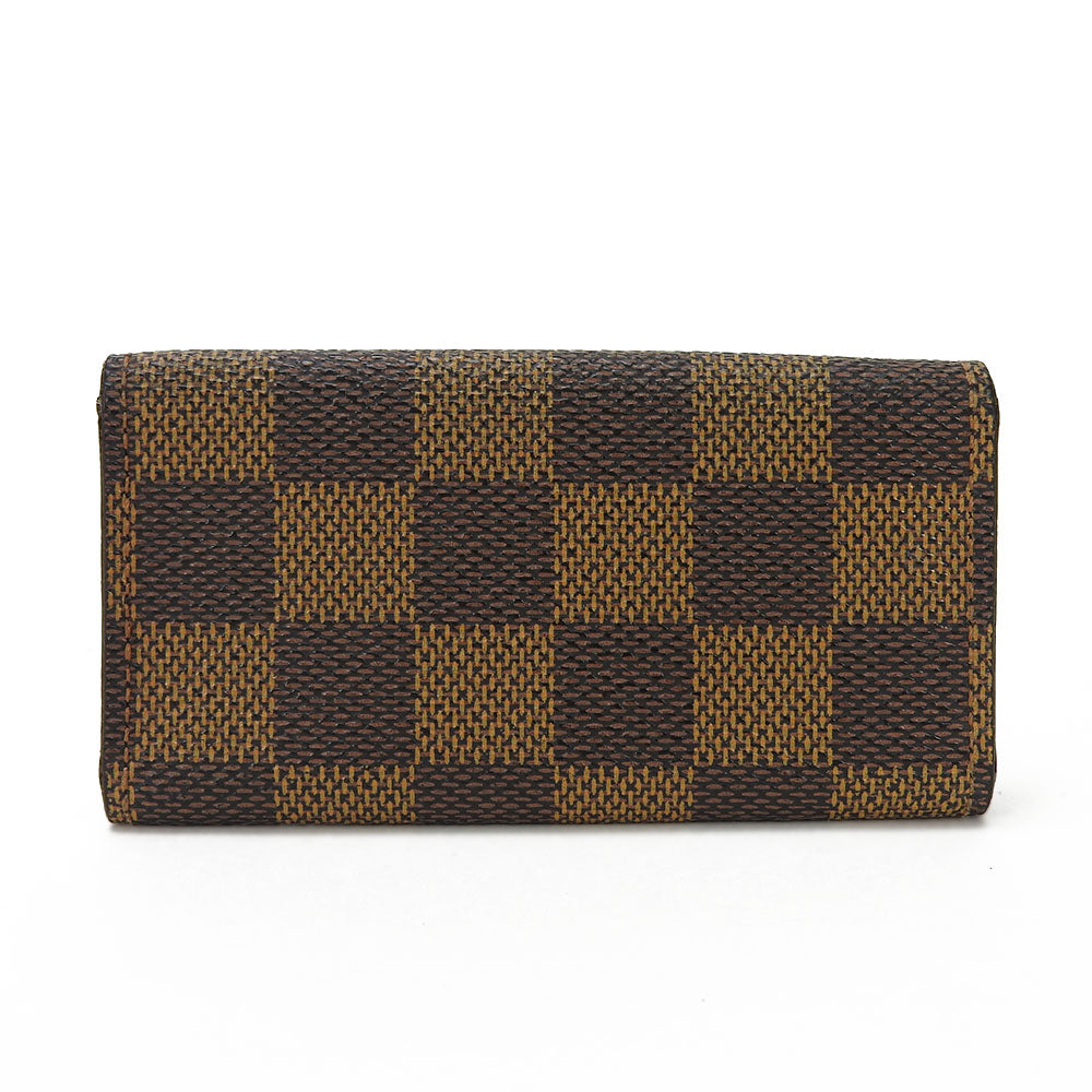LOUIS VUITTON Key case Key holder  N62631 Damier canvas, leather Brown Multicles4 mens(Unisex)