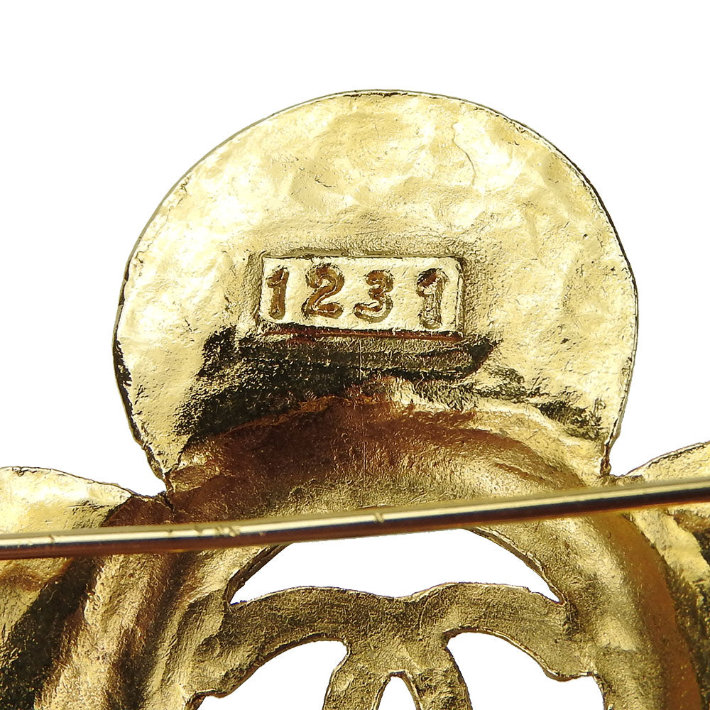 CHANEL Brooch metal gold COCO Mark Women