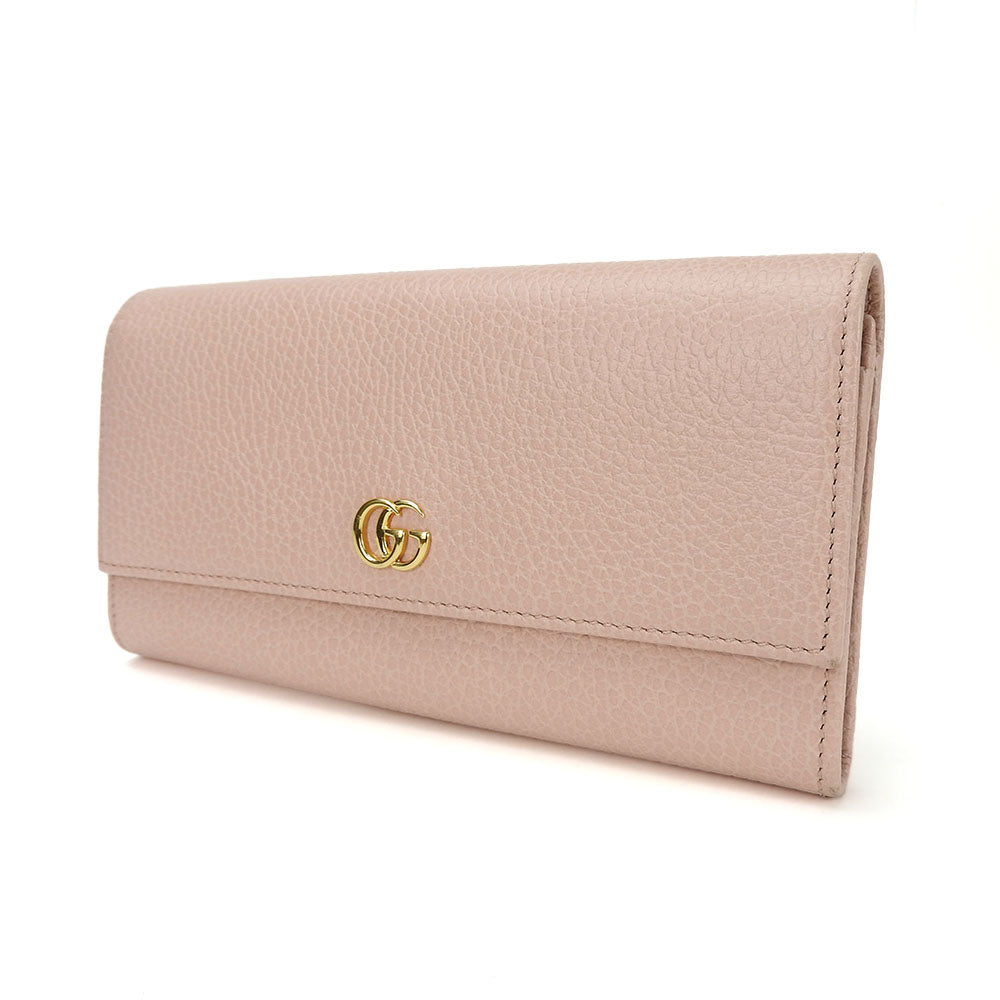 GUCCI Long Wallet Purse 456116 leather pink Double G GG Marmont Women
