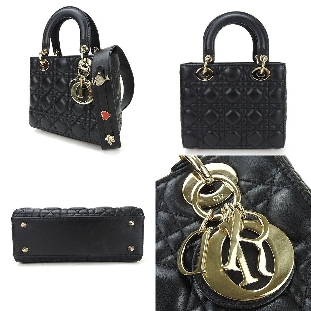 Dior Handbag lambskin black Canage Lady Dior Women