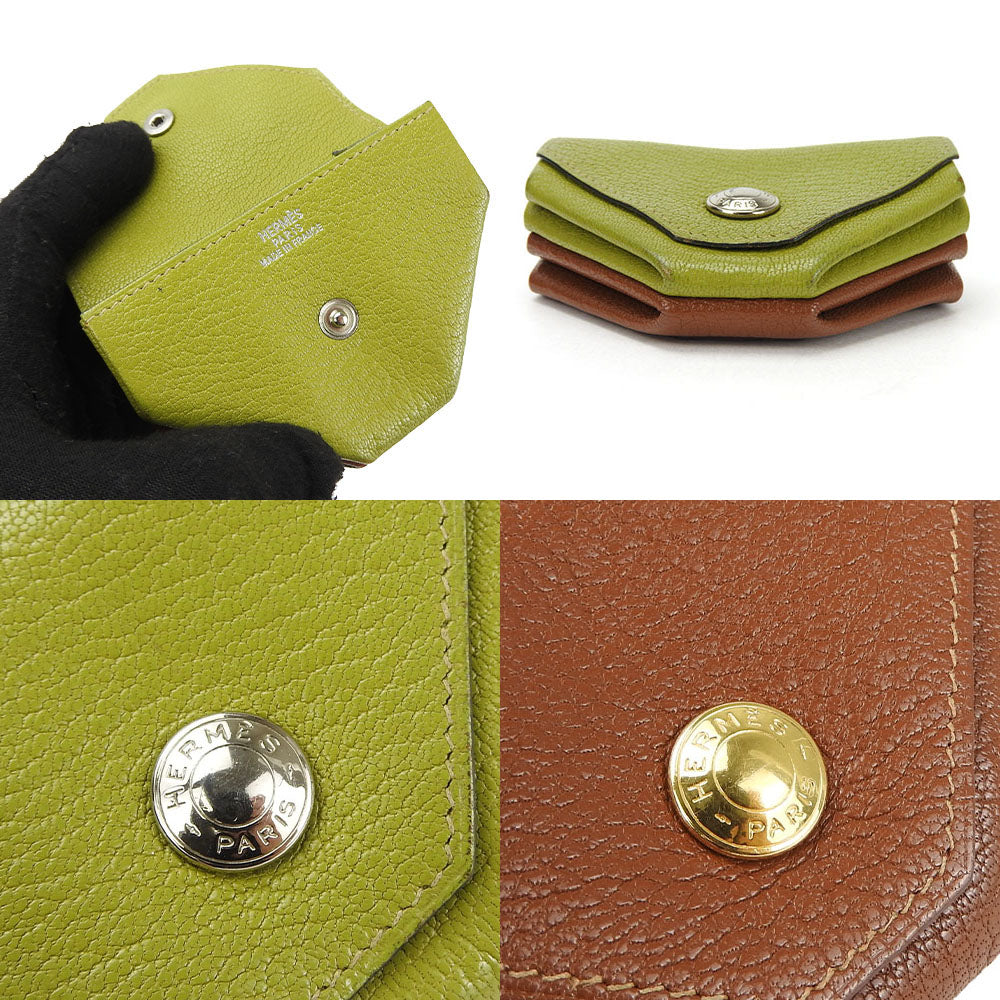 HERMES Coin case Shave green Le van Cator Women(Unisex)