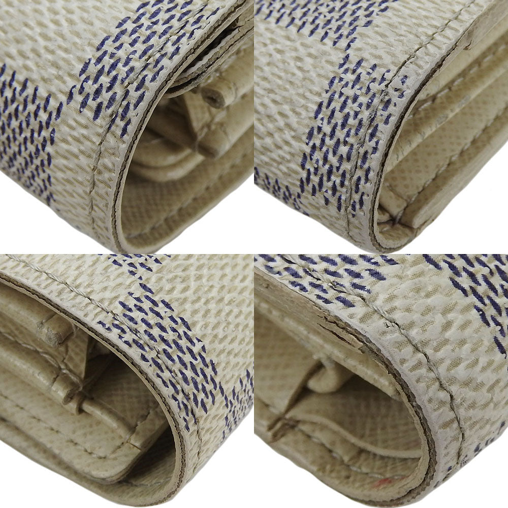 LOUIS VUITTON Tri-fold wallet N63068 Damier Azur white Portefeuille Alexandra Women