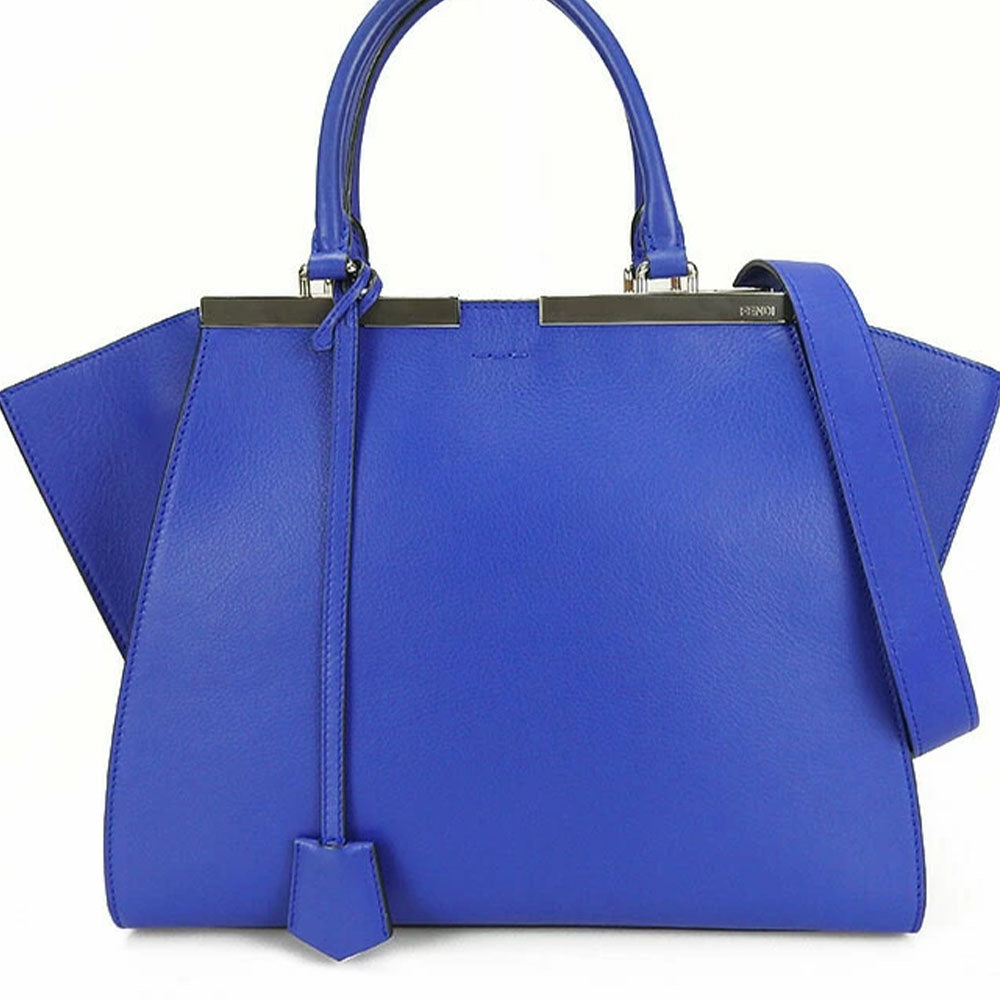 FENDI Handbag 8BH279 leather Blue type Trois Jules Women