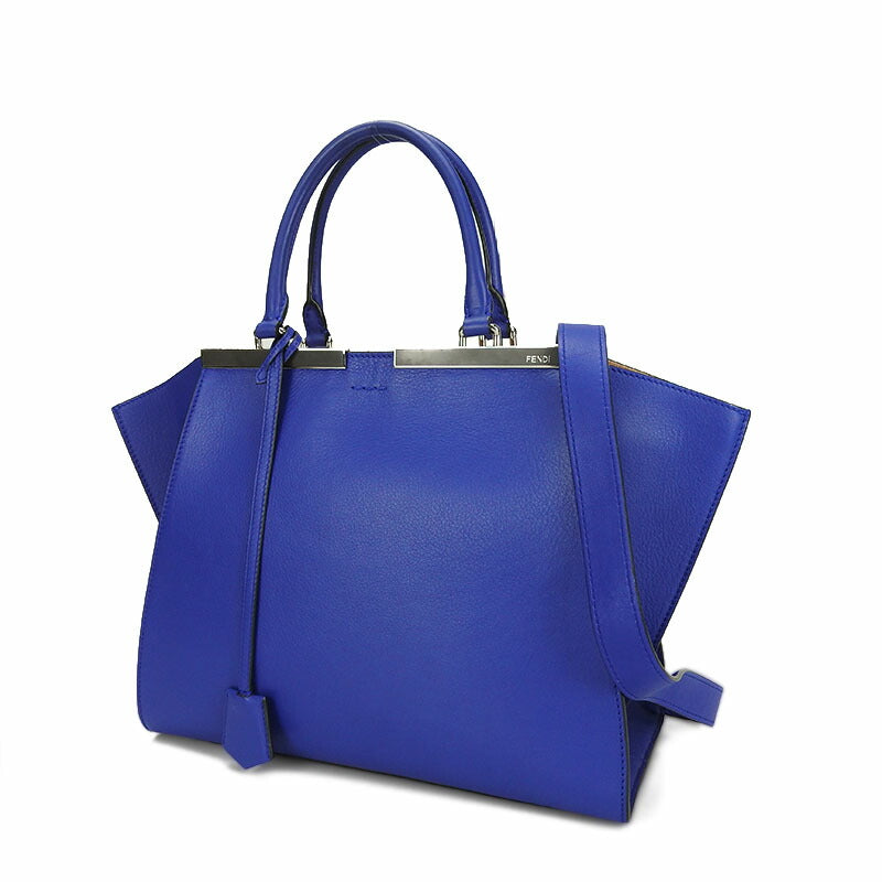 FENDI Handbag 8BH279 leather Blue type Trois Jules Women