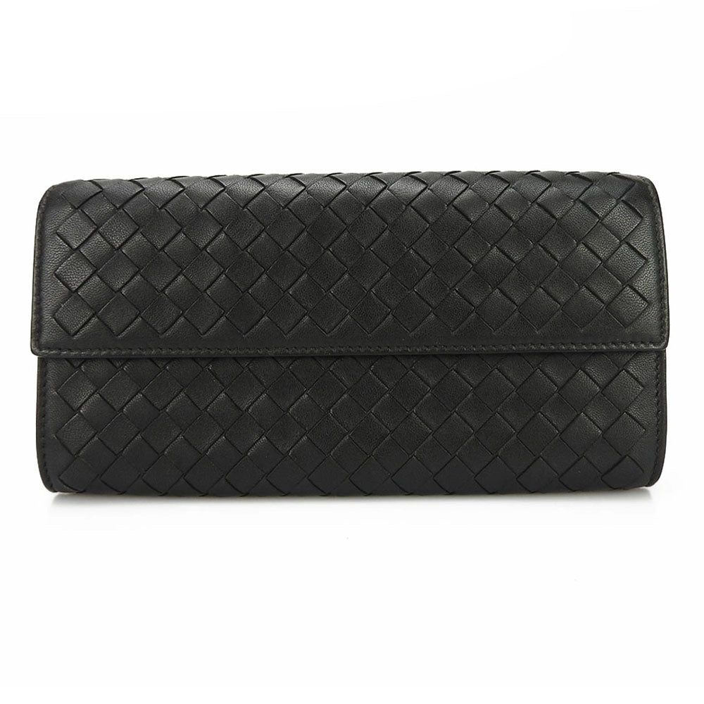 BOTTEGAVENETA Long Wallet Purse leather black Women