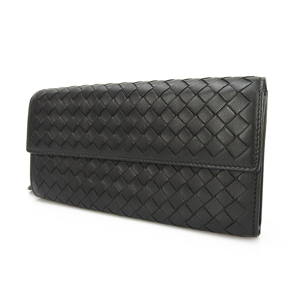BOTTEGAVENETA Long Wallet Purse leather black Women