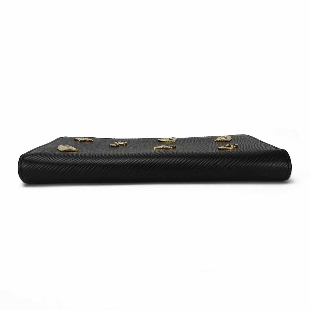 LOUIS VUITTON Long Wallet Purse M63991 Epi Leather Noir Love Lock Zippy Wallet Women