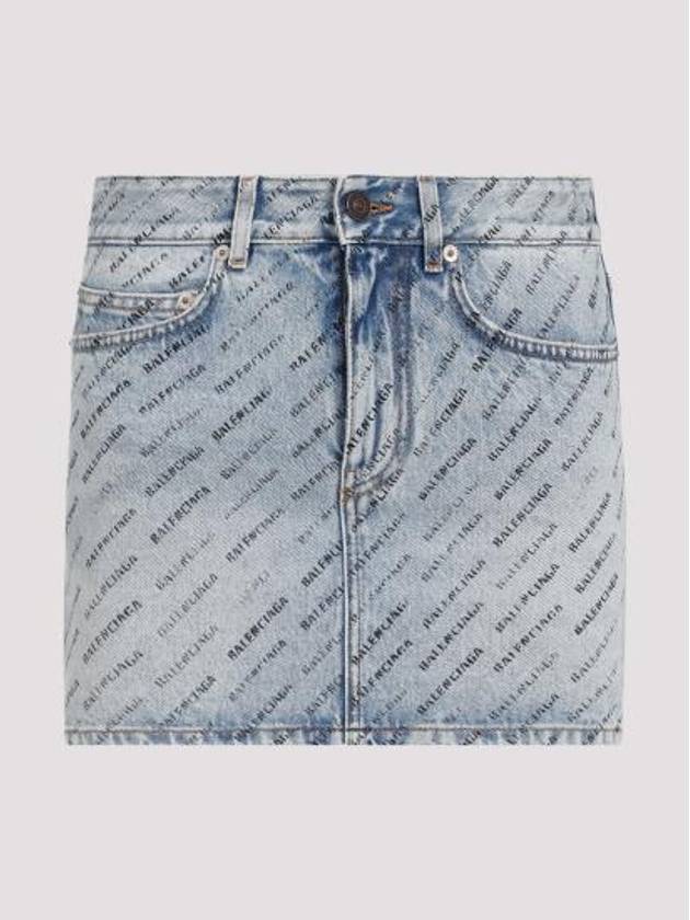 Luxury Balenciaga Trending 2025 short skirt 744972 TQW66 4141 ICED BLUE