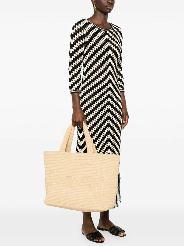 Luxury Saint Laurent Trending 2025 Raffia Tote Bag Beige