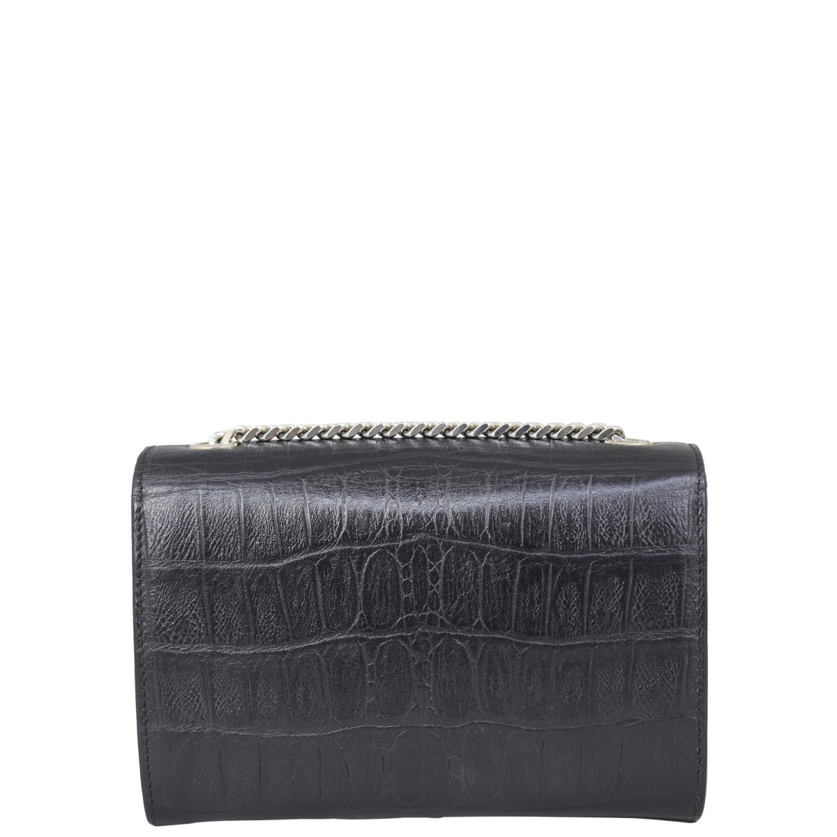Saint Laurent Kate Tassel Chain Bag Small Croc-Embossed