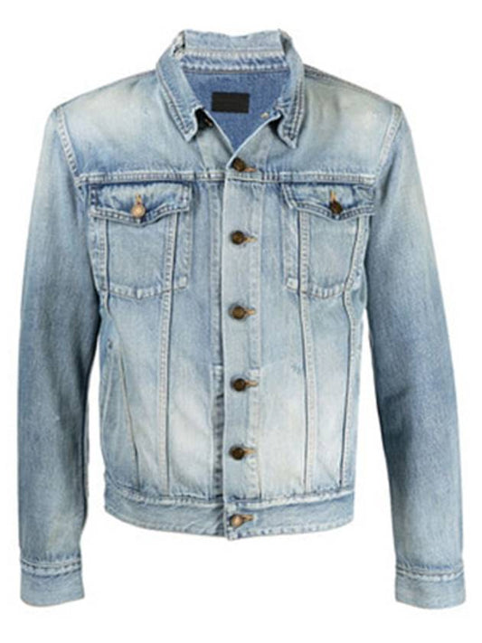 Luxury Saint Laurent Trending 2025 Men's Denim Jacket Light Blue