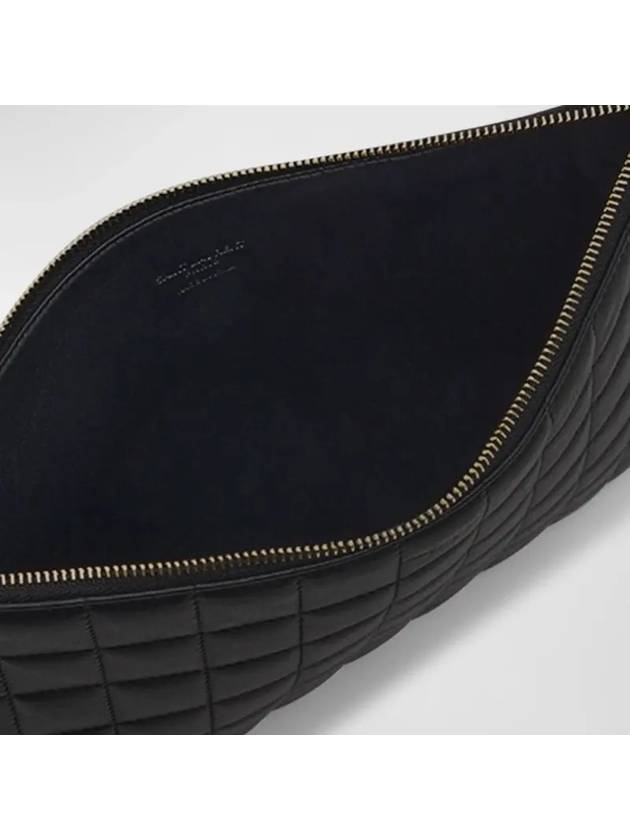 Luxury Saint Laurent Trending 2025 Quilted Leather Card Wallet Black