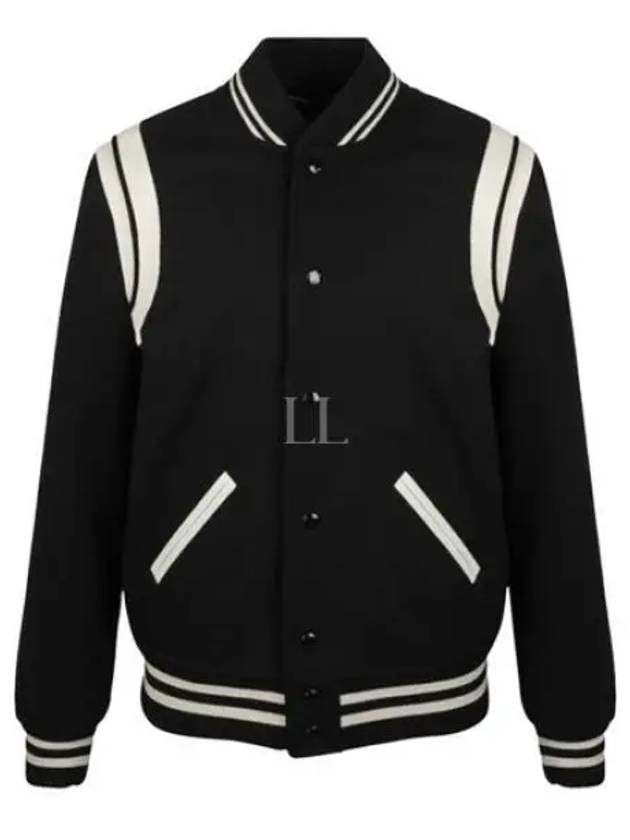Luxury Saint Laurent Trending 2025 Teddy Bomber Jacket in Wool Black White