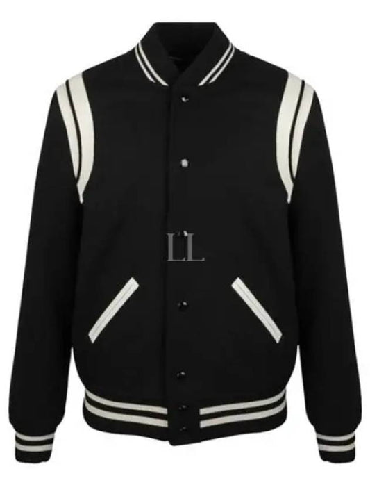 Luxury Saint Laurent Trending 2025 Teddy Bomber Jacket in Wool Black White