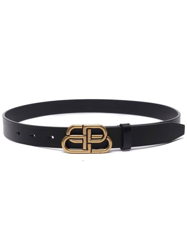 Luxury Balenciaga Trending 2025 BB Buckle Belt Black Gold
