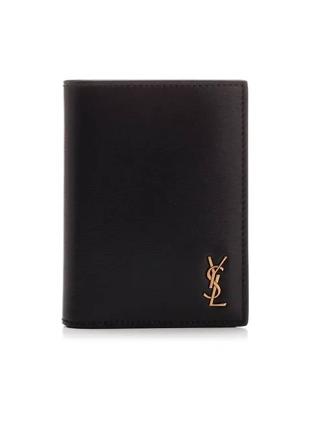 Luxury Saint Laurent Trending 2025 Monogram Gold Hardware Bifold Wallet Black
