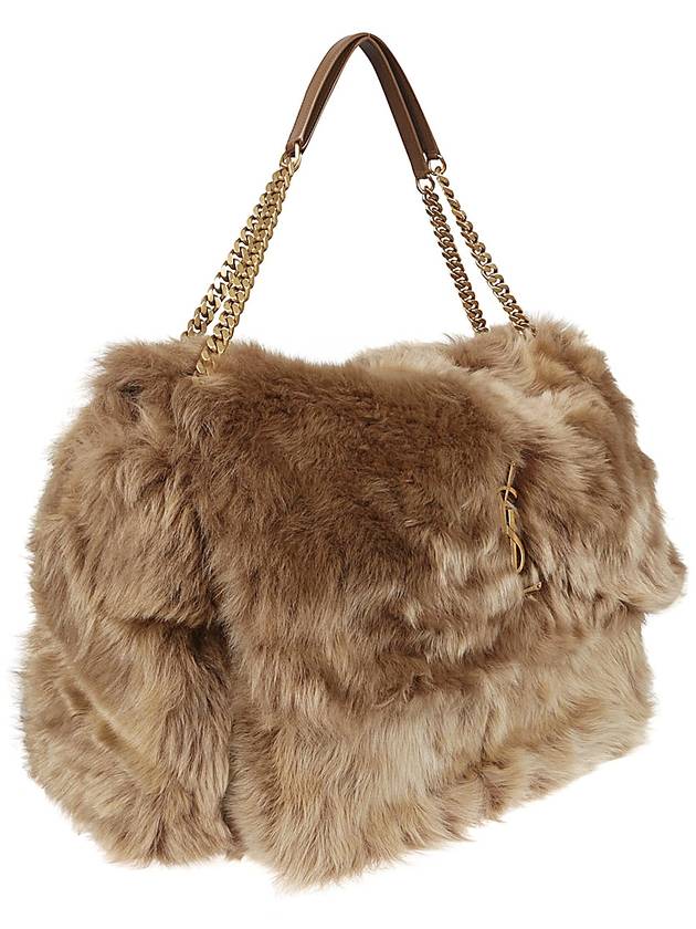 Luxury Saint Laurent Trending 2025 Niki Oversized Shearling Shoulder Bag Rouan