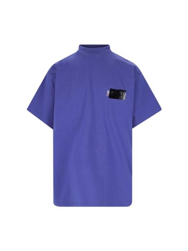 Luxury Balenciaga Trending 2025 Gaffer Political Campaign Short Sleeve T-Shirt Blue