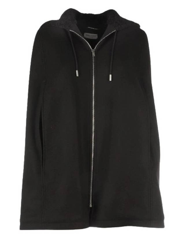 Luxury Saint Laurent Trending 2025 Women's Virgin Wool Hooded Jacket Black