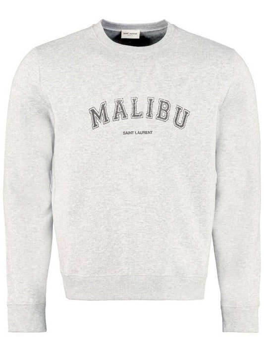 Luxury Saint Laurent Trending 2025 Malibu Graphic Crew Neck Sweatshirt Grey
