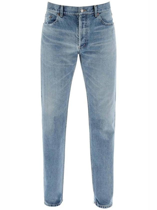 Luxury Saint Laurent Trending 2025 Cotton Straight Leg Jeans Blue