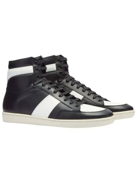 Luxury Saint Laurent Trending 2025 Line Leather High Top Sneakers Black