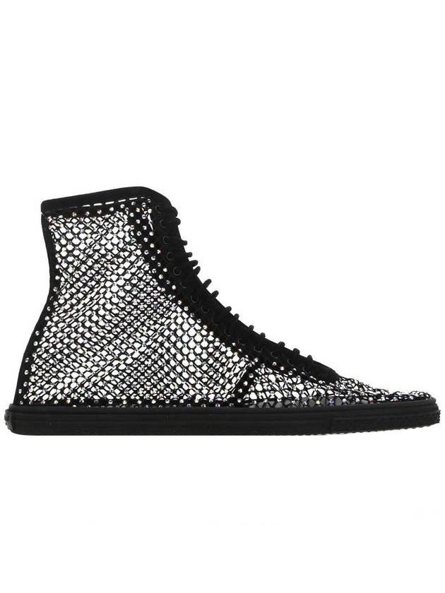 Luxury Saint Laurent Trending 2025 Rhinestone Diamond High-Top Sneakers Black