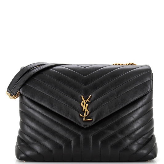 Luxury Saint Laurent Trending 2025 Loulou Shoulder Bag Matelasse Chevron Leather Large