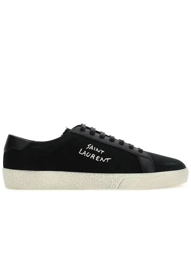 Luxury Saint Laurent Trending 2025 Court Classic SL06 Canvas Smooth Leather Low Top Sneakers Black
