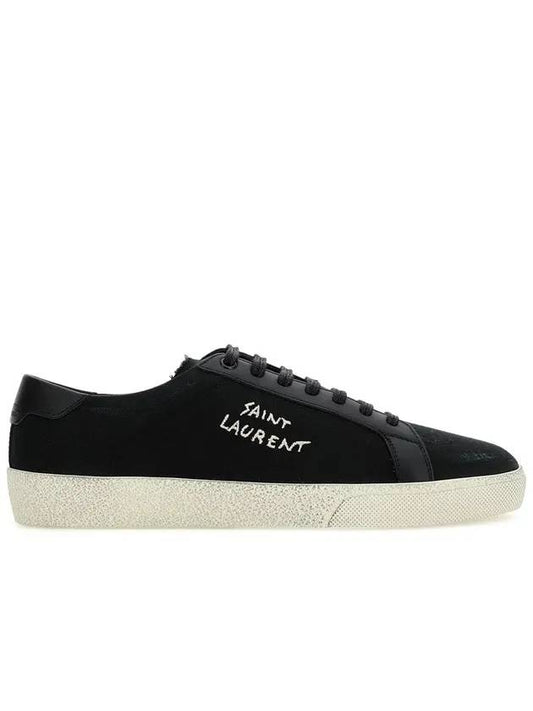 Luxury Saint Laurent Trending 2025 Court Classic SL06 Canvas Smooth Leather Low Top Sneakers Black