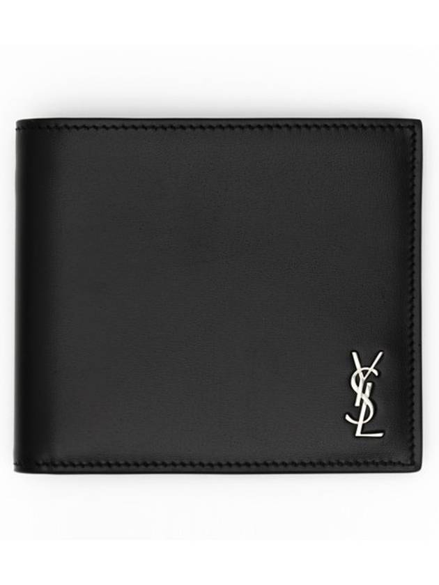 Luxury Saint Laurent Trending 2025 Tiny Cassandre East West Wallet in Matte Leather Black