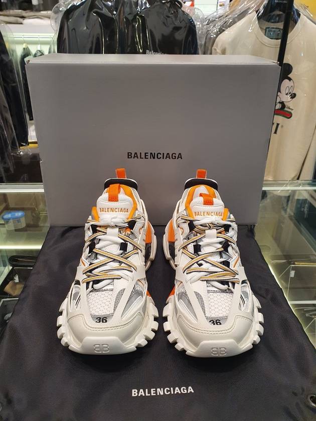 Luxury Balenciaga Trending 2025 Track Trainer Low Top Sneakers White Orange