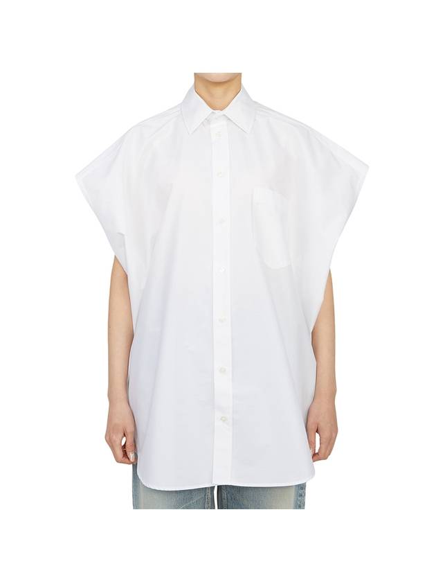 Luxury Balenciaga Trending 2025 Women's Sleeveless Button-Up Shirt White
